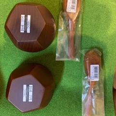 天然木の器とレンゲのセット（2組）の画像