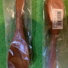 天然木の器とレンゲのセット（2組）の画像
