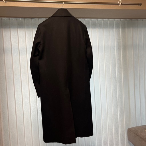 メタルボタン/ダブルウールコート/M/ウール/ブラック/無地 wool-black-oversize-1.jpg