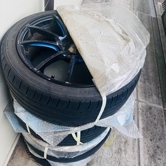 WEDS SPORT 18インチ ブラック多スポークホイールとタイヤセットの画像
