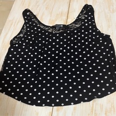 FOREVER21希少品！水玉とレースタンクトップ　　黒の画像