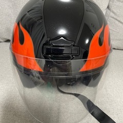 ①ハーレーダビッドソン オレンジフレイム ジェットヘルメット Mの画像