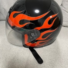 ①ハーレーダビッドソン オレンジフレイム ジェットヘルメット Mの画像