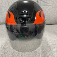 ②ハーレーダビッドソン オレンジフレイム ジェットヘルメット Mの画像