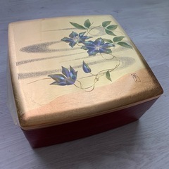 11【未使用、箔一、金沢箔】二段の重箱