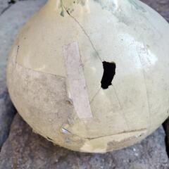 割れあり大徳利　金継練習素材　高さ約36cm　松代焼？の画像