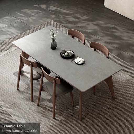 ダイニングセット　セラミック天板　天然木