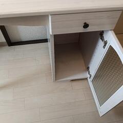 【アンディーク調】木目調のパソコンデスク+椅子のセットの画像