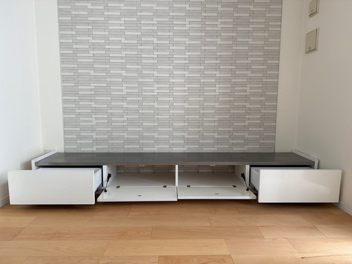【現行品　LOWYA】240cm ステンレステレビ台