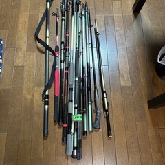 釣竿　船2,磯2,投3,ヘチ1,ルアー1,玉網の竿　計10本の画像
