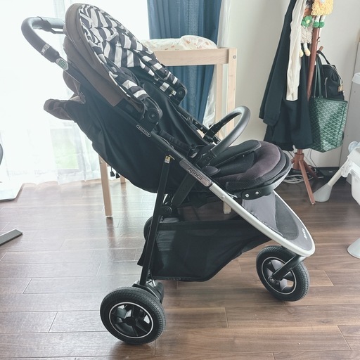 アップリカ 3輪ベビーカー バギー スムーヴ AD ネイビーボーダー