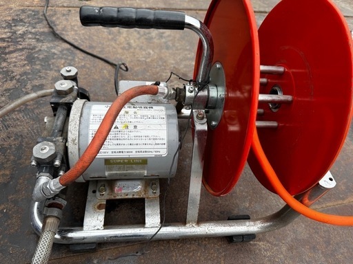 小型高圧電動噴霧機 ホース 20mホースリール付き動作確認済み埼玉県