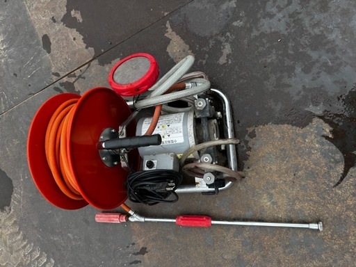 小型高圧電動噴霧機 ホース 20mホースリール付き動作確認済み埼玉県