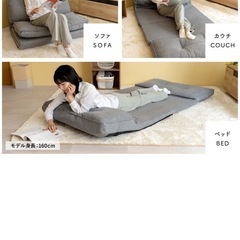 ローソファー  ベッドになるタイプの画像