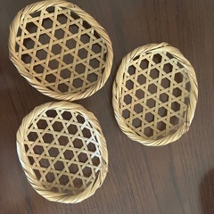 【お譲り先決定】昭和レトロ　竹のお絞り置き×3の画像