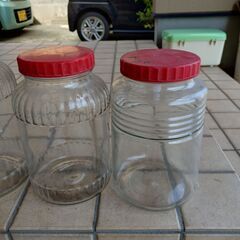 漬物保存容器　ガラス瓶　８個　使用済み中古品　さしあげます。の画像