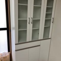 【美品】ニトリ　食器棚セット　
キャビネット　フォルムN SK1860 WHの画像