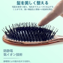 ヘアブラシ くし レディース 髪の毛 静電気防止 シャンプーブラシ ヘアケア  コンパクト ウェットブラシ 乾湿両用の画像