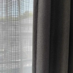 モダングレーカーテンセット 92×200cm（2枚組）| レース＋遮光 | ニトリオーダー品 | 上品なプリーツデザインの画像