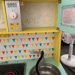 木のキッチンの画像