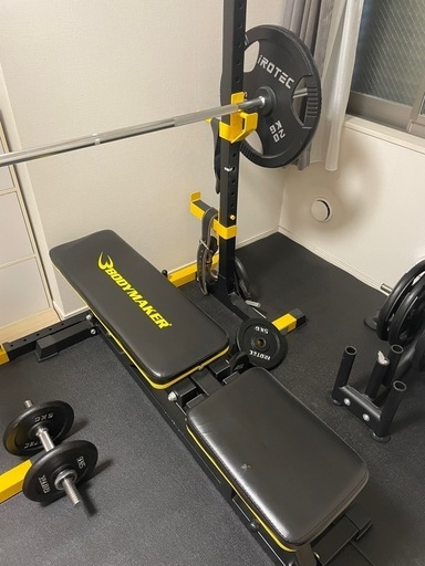 【引き取り限定】BODY MAKER　EXCELLENT　ハーフラック 引き取り限定、値下げ可】Bodymakerハーフラック、ベンチ