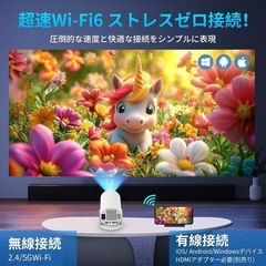 新品未使用　プロジェクター 家庭用 18000LM 4K対応 270°回転  小型の画像
