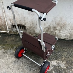 2Way‼️FIELDOOR 折りたたみ式 トローリーチェア エアタイヤ折りたたみ椅子 キャリー カート ワゴン ビーチチェア キャンプ 釣り フェス アウトドア 台車🍉プロフ必読の画像