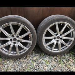 トヨタ220クラウンにて使用エンケイブリヂストン製18インチ7.5j4本セットの画像