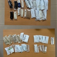 T字型ひげ剃り30個品種ばらばら、二つ折りブラシ20個の画像