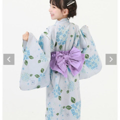 すぐ着れる浴衣セット　紫陽花柄　110   の画像