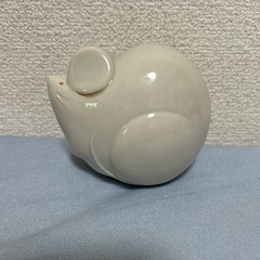 干支の置物　ネズミ　陶器製の画像