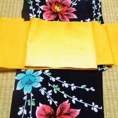 浴衣帯　イエローリバーシブル　used美品　単品の画像