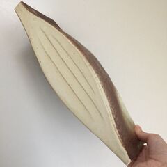 ○花びん カビン 花瓶 花器 フラワーベース 茶色 ブラウン 陶器 サイズ34.5×12×7㎝ 中古品(NF250713)517-109-⑨の画像