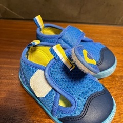 13cm サンダル  メッシュ ブルー キッズサンダル 男の子の画像
