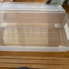 浅型フタ式収納ケース　ローラー付の画像