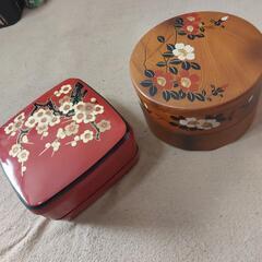 【値下げしました】重箱2段　丸型　四角型２点セット　の画像