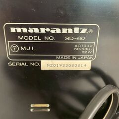 【marantz】マランツ カセットデッキ SD-60 レトロ機器 通電確認済 アンプ オーディオ機器 ヴィンテージ 昭和レトロ カセット ② Y1843の画像