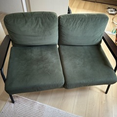 ソファ　グリーン　ビンテージ風
