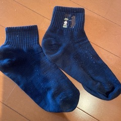 LOGOSネイビー 靴下キャラクター刺繍の画像