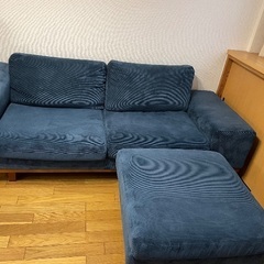 ソファ　コーデュロイ　３人掛け　USB充電付きの画像