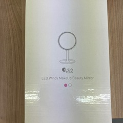 永山 LED Windy MakeUp Beauty Mirror ELBLED-FANMIRROR-01 ピンク の画像