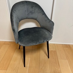 【美品】リビングチェア 濃紺グレー の画像