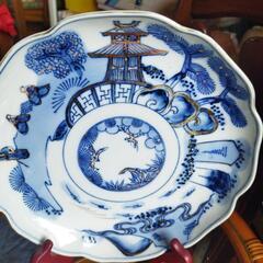 骨董品２４㌢金彩絵皿