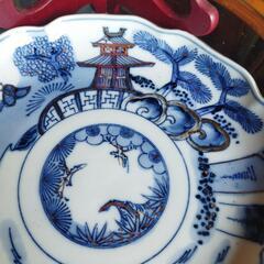 骨董品２４㌢金彩絵皿の画像