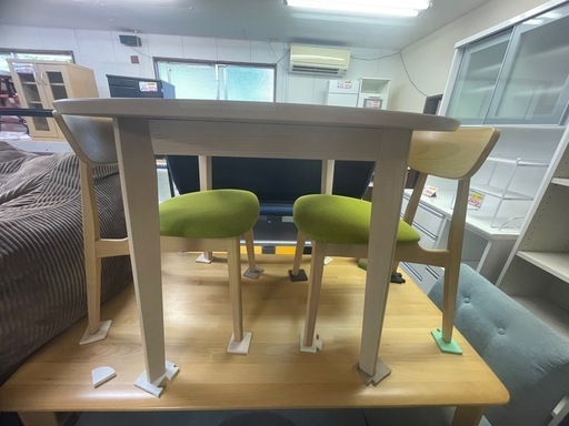 【リサイクルサービス八光】　幅100㎝　円形　2人掛けダイニングセット