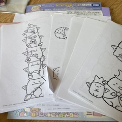 すみっこ　お絵描き　　塗り絵の画像