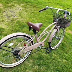 綺麗、オシャレ、24インチホワイトリボンタイヤ自転車（最終値下げ）