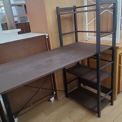 ★リユースのサカイつくば店★TK5860  棚付きデスク ダーク...