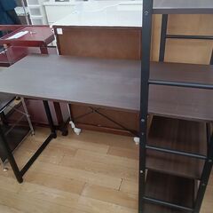 ★リユースのサカイつくば店★TK5860  棚付きデスク ダークブラウン H115×D48×W110 クリーニング済みの画像