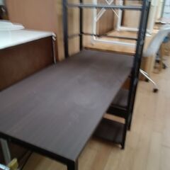 ★リユースのサカイつくば店★TK5860  棚付きデスク ダークブラウン H115×D48×W110 クリーニング済みの画像